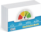 Chell 200 Count Blank Index Cards 3x5 Inch Heavyweight, No Bleed-Through by chell