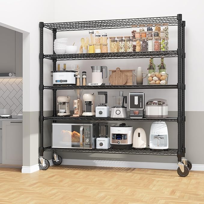Homdox 5 Tier Heavy Duty Metal Wire Shelving - Image 2