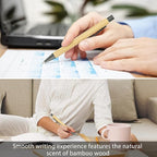 lyforx 100pcs Bamboo Pens Bulk Wooden Bamboo Pens Engraving Wooden Ballpoint - Image 4