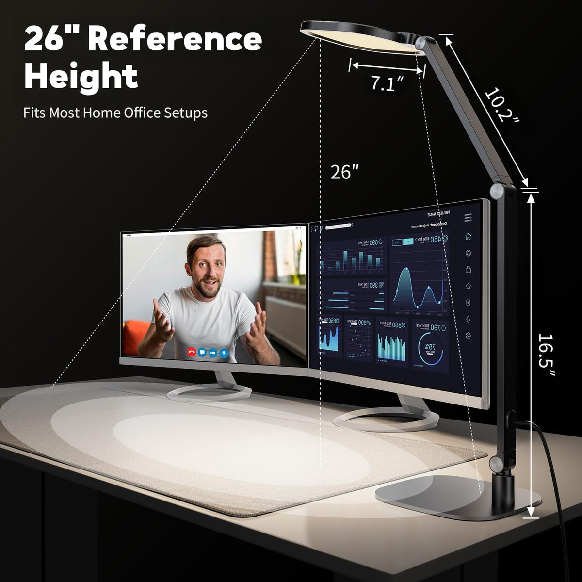 litones led desk lamp for home office, soft, package contents