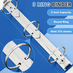 Henoyso 12 Pcs 3 Ring 2 Inch Binders Fits 8.5 x 11 Inch Letter Size Paper - Image 4