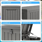 TARKARI 200 Gallon Lockable Resin Deck Box, Waterproof & UV-Resistant Outdoor - Image 6