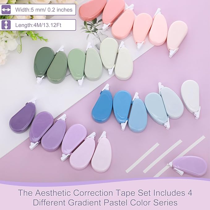Chivao 100 Pack Mini Correction Tape Bulk Ink Corrector Eraser Tape Set Cute - Image 3