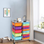 LDAILY 15 Drawer Rolling Storage Cart, Rolling Cart - Image 2