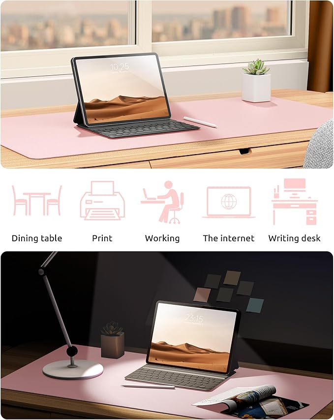 YSAGi Leather Desk Protector, Office Mat, Large Mouse Mat, Non-Slip PU Leather - Image 6