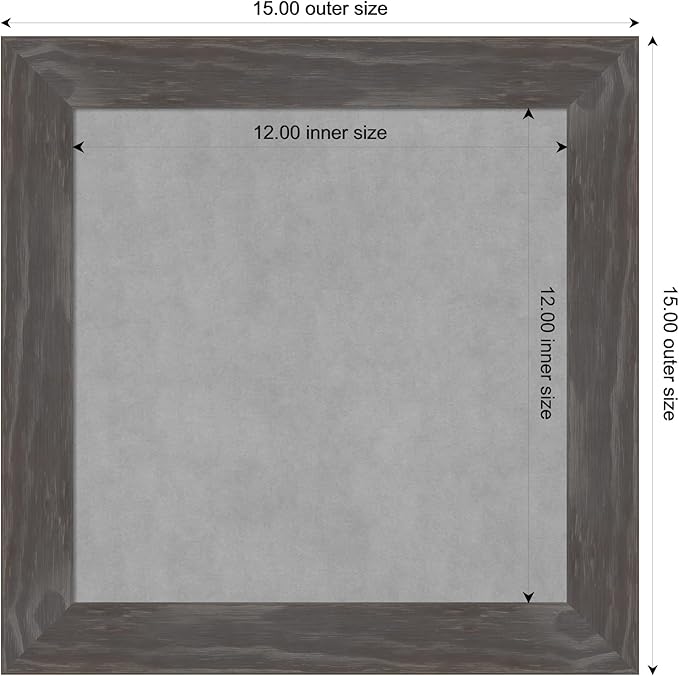 Amanti Art Grey Framed Magnetic Board 15x15 X-Small Vision Board - Image 4