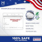 Mata1-USA Extra-Thick Plastic Card Holder, Horizontal Badge Holder - Image 2