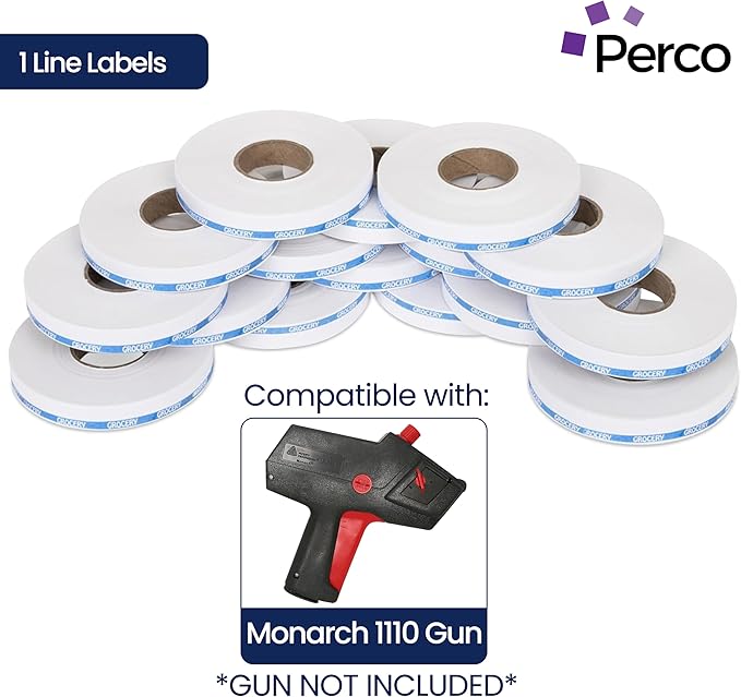 Perco Blue Reverse Print on White Grocery Labels to fit Monarch 1110 Price Gun - Image 2