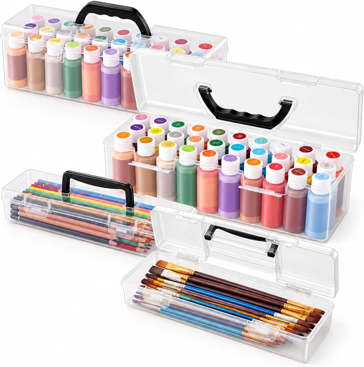 geelin 2 sets clear paint storage box with, main product view