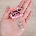 A Lot Going on at The Moment Funny Nurse Badge Reel, Retractable ID Card Badge - Image 2