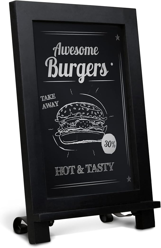 HBCY Creations Black Wooden Tabletop Chalkboard - Image 9