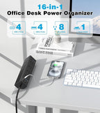 Desk Clamp Power Strip, 40W Total Fast Charging Station, Desk Edge Mount Power - Image 5