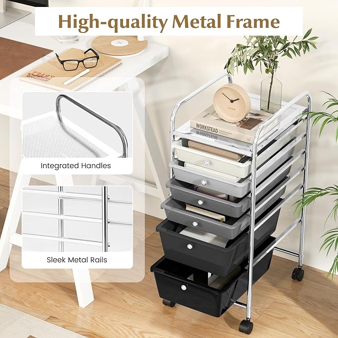 RELAX4LIFE 6-Drawer Rolling Storage Cart - Image 6