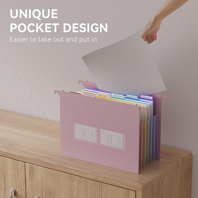 ThinkTex Plastic Expanding Hanging File Folders, 7 Innovative 1.2" Accordion - Image 7