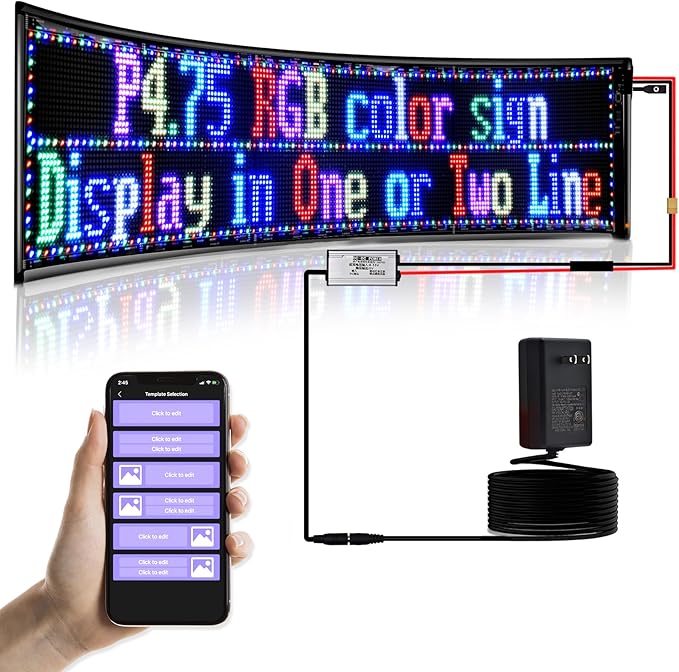 Double Row Scrolling LED Sign, Programmable Flexible LED Matrix Panel, DIY Text by GOTUS