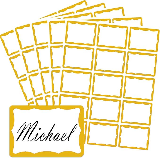 405 Pcs Gold Name Tag Stickers by Unknown