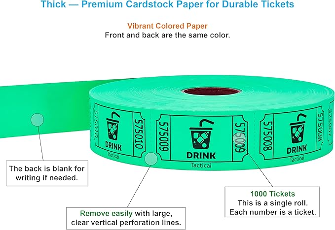 Tacticai 1000 Raffle Tickets, Single Roll - Image 2