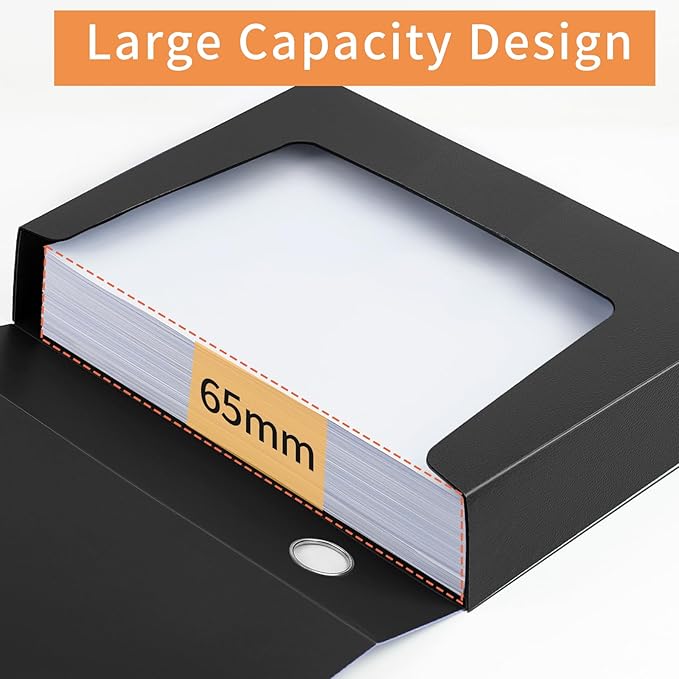 HUA JIE 2 Pack A4 Storage File Boxes Archives Case, 65mm Spine, Box File - Image 2