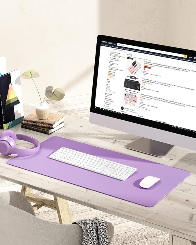 YSAGi Non-Slip Leather Desk Pad, Waterproof Laptop Computer Desk Keyboard Mat - Image 6