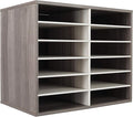 TQVAI Wood Literature Organizer, 12 Slots Hold 6000 Sheets A4 Papers, Wooden by TQVAI