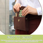 Outus 2 Pieces Business Card Holder, PU Leather Business Card Case Pocket Wallet - Image 5