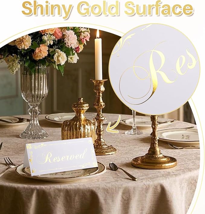 12 Pack Reserved Table Signs White Reserved Table Tent Card - Image 2