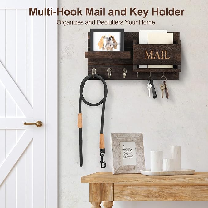Lwenki Mail Organizer for Wall Mount – Key Holder - Image 4