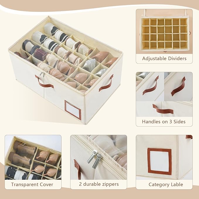 INSTY Shoe Organizer for Closet Fit 24 Pairs, Large Foldable Shoe Storage - Image 3