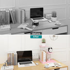 ELITEROO Desktop Shelf, Aesthetic Desk Organizer Table Top Mini Bookshelf - Image 8