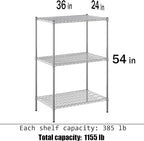 Regal Altair 24" Deep x 36" Wide x 54" Height Wire Shelving Kit | 3-Tier | NSF - Image 3