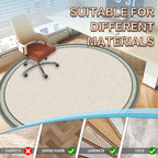 Office Short Pile Chair Mat, Non-Slip Noise-Reducing Desk and Chair Rug, 47 Inch Round Mat, Office、Study Decorative Rug for Wood Floors, Laminate and Ceramic Tiles(Elegance)