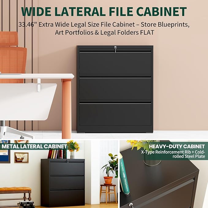 3 Drawer Lateral File Cabinet - Image 4