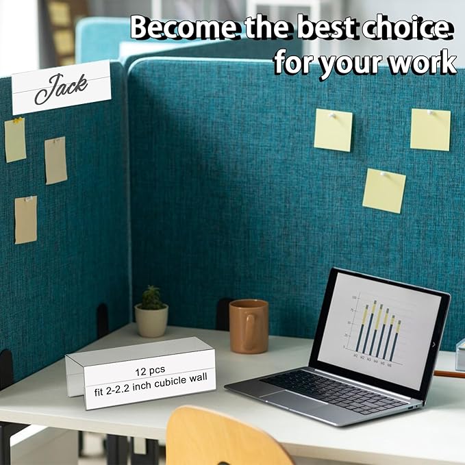 2X8 PET Cubicle Name Plate Holders Cubicle Name Plate Sign Holder Wide 2.2 in - Image 7