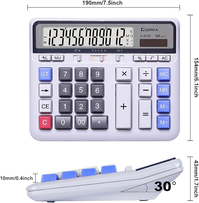 Comix Desktop Calculator Solar Battery Dual Power - Image 3