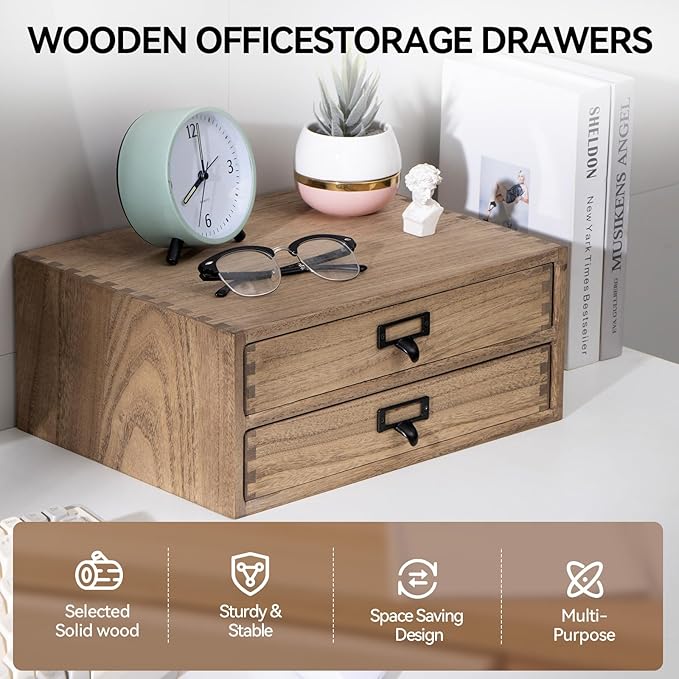 Kirigen Drak Wooden Office Storage Drawers Shallow Type - Image 3