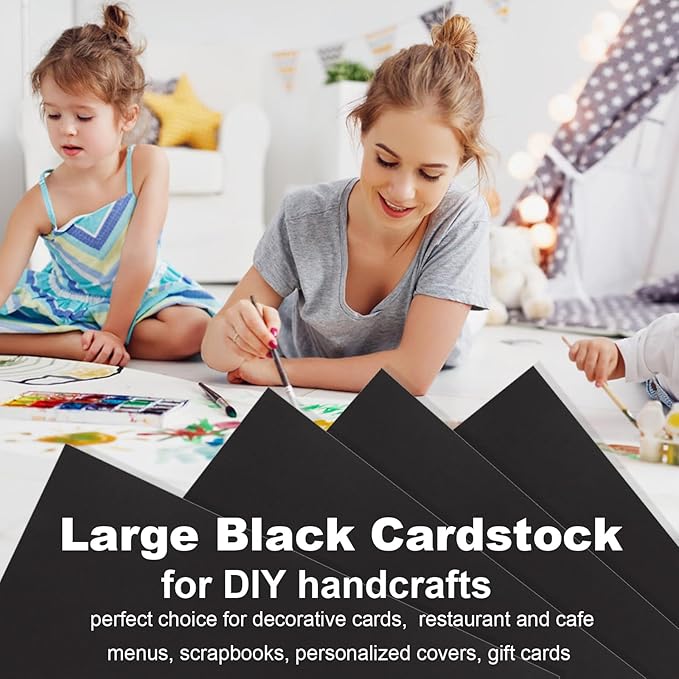 QTLCOHD 100 Sheets Black Cardstock 11 x 17 Inches Black Construction Paper Bulk - Image 5