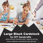QTLCOHD 100 Sheets Black Cardstock 11 x 17 Inches Black Construction Paper Bulk - Image 5