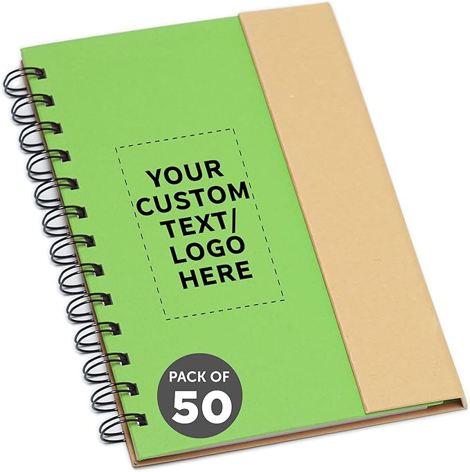 DISCOUNT PROMOS Custom Eco Friendly Spiral Notebooks by DISCOUNTPROMOS