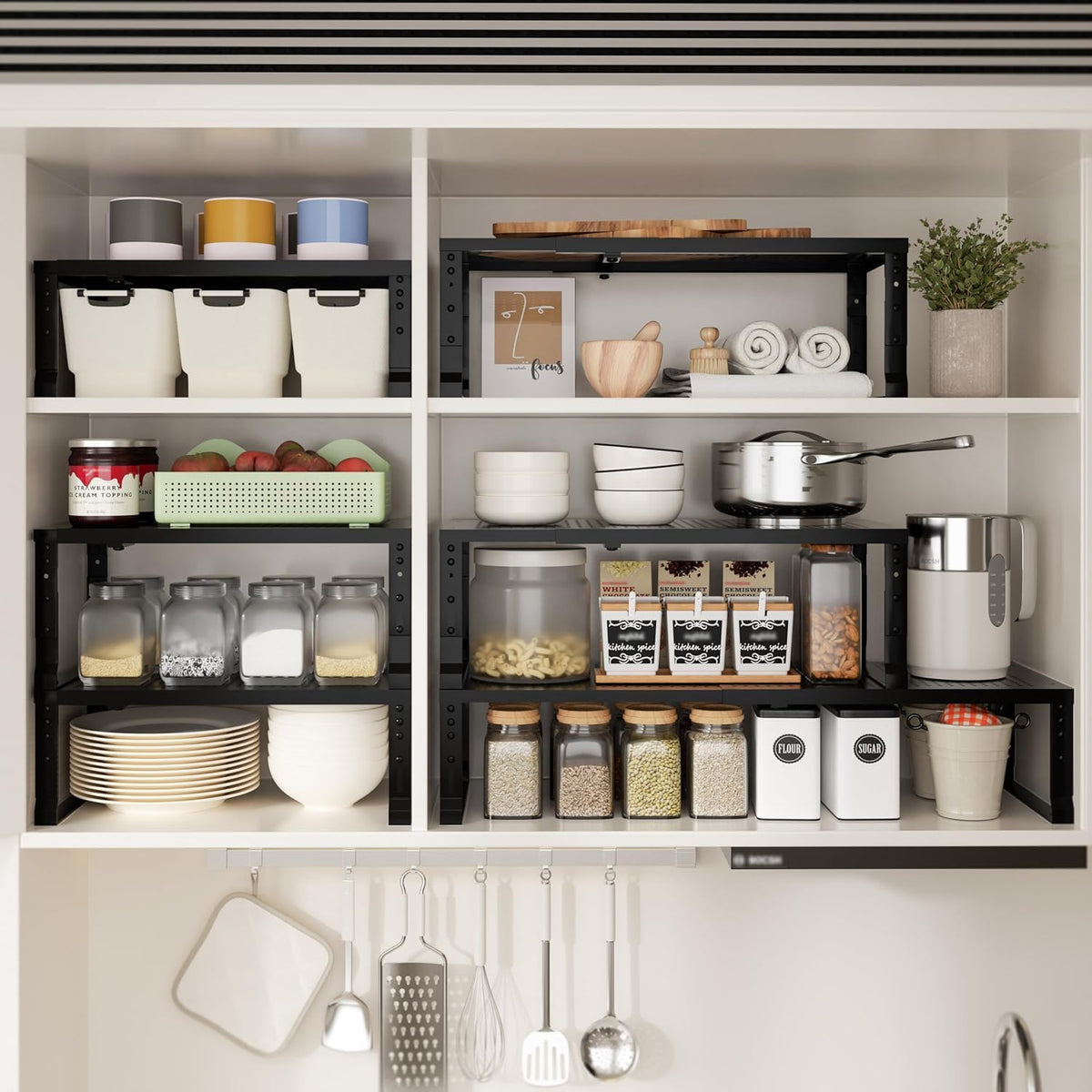 Expandable Spice Rack & Kitchen Cabinet Organizer - Stackable, Adjustable...