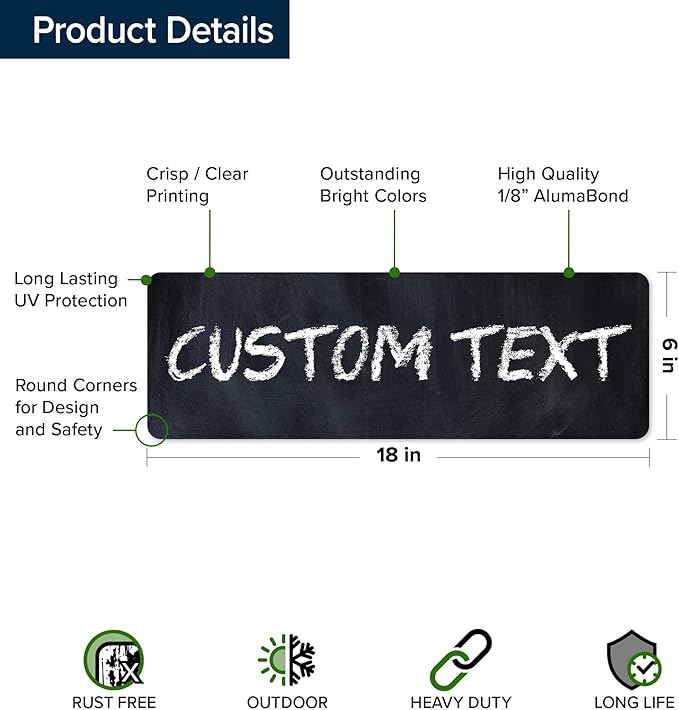 Custom Sign, Custom Street Sign, 11 Font Colors, 13 Font Styles, 4 Hole Options - Image 6