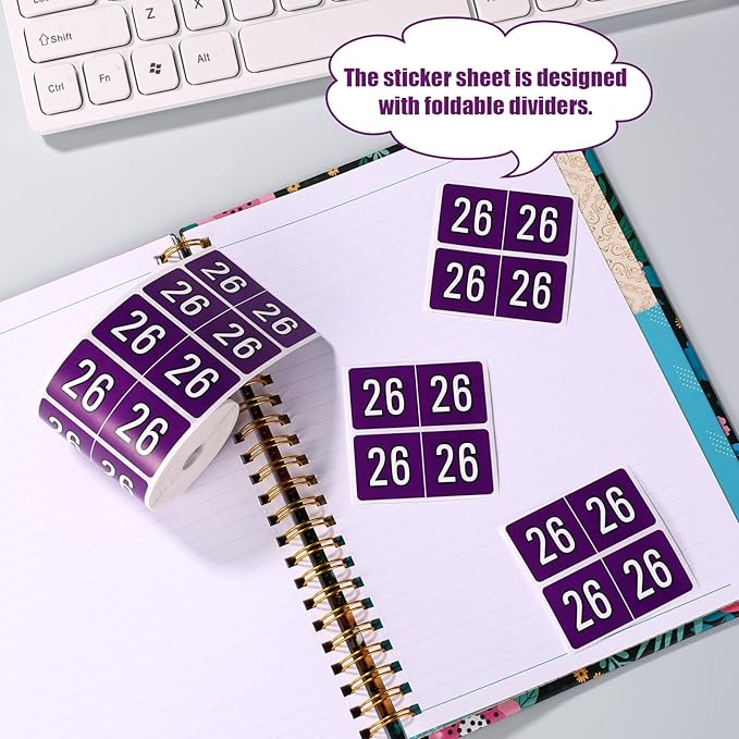 500pcs 2026 Year Stickers, 5x2.5cm/1.97x0.98in 26 Year Colored Self-Adhesive - Image 4