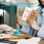 Paper Trimmer Craft Paper Cutter-4 Style Multi-Function Scrapbooking Tool & Paper Corner Rounder Punch-3 in 1 (R4mm R7mm R10mm)