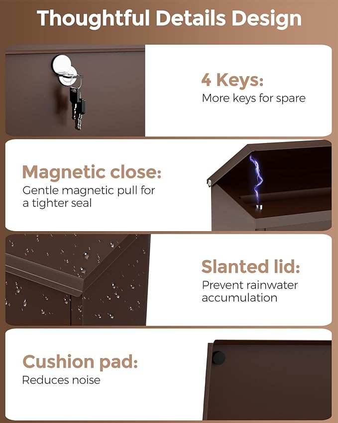 LAND·VOI Locking Wall-Mount Mailbox - Image 3