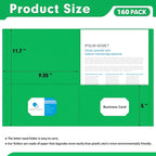 Two Pocket Folders, PANDRI 160 Pack 2 Pocket Folders, Letter Size Paper File - Image 2
