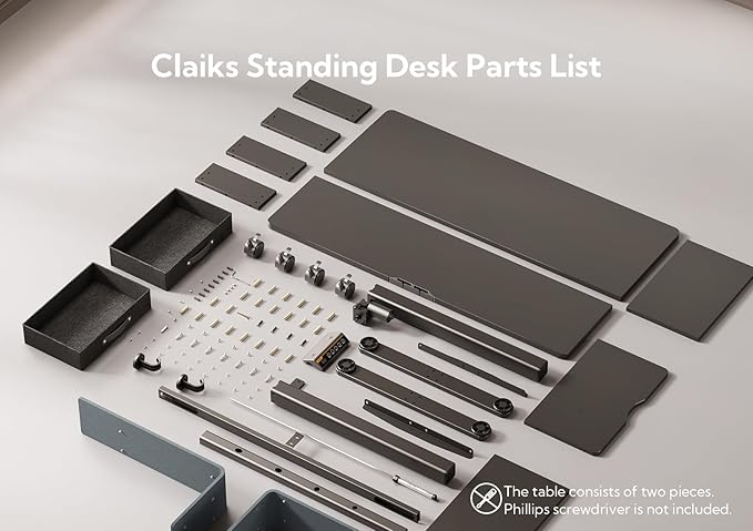 Claiks Standing Desk with Drawers, Adjustable Stand Up Electric Standing Desk - Image 7