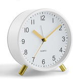 Analog Alarm Clock, 4 inch Super Silent Non Ticking Small Clock by JALL