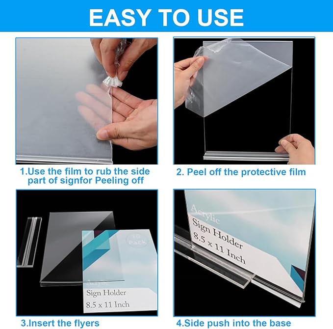 EHWINE 6 Pack Acrylic Sign Holders - Image 5