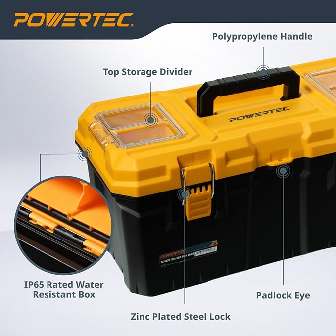 POWERTEC 22-Inch Tool Box with Trays - Image 3