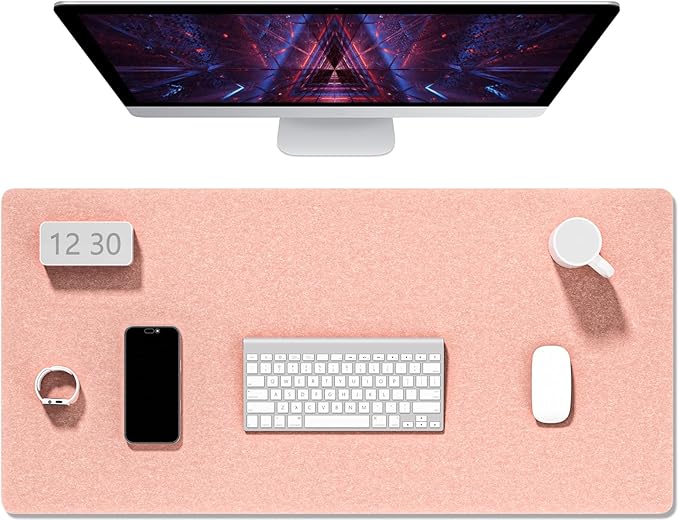 Auhoahsil Felt Desk Mat, Minimalist Large Mouse Pad XXL 35.5 x 15.7 in by Auhoahsil