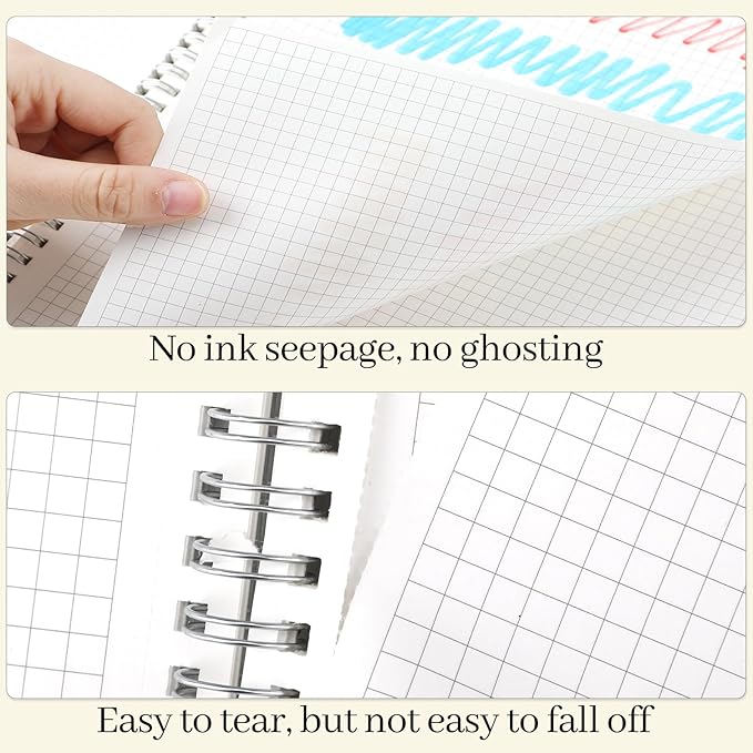BESARME 80 Sheets Graph Paper Spiral Notebook 8.5" × 11" - Image 5
